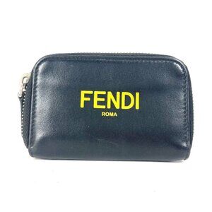 FENDI 7M0257 Logo Zip Around Wallet Coin Compartment Bicolor coin purse